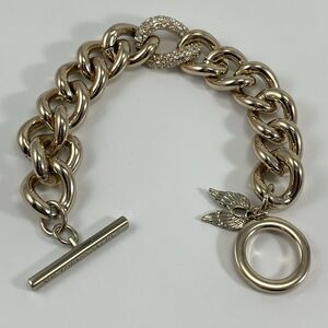 Victoria’s Secret Gold Tone Chain Angle Wing Toggle Clasp Metal Bracelet
